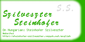 szilveszter steinhofer business card